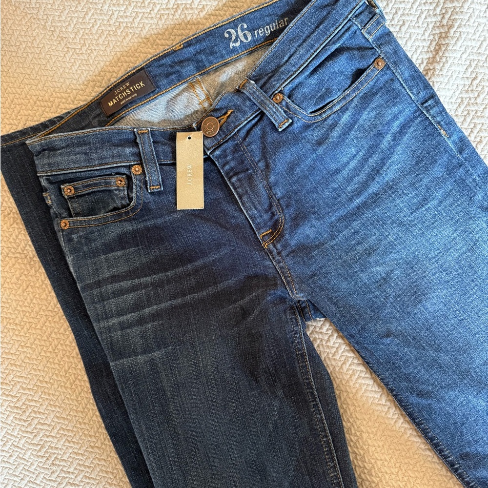 J. Crew Women's Straight-Leg Jeans in Dark Blue Wash